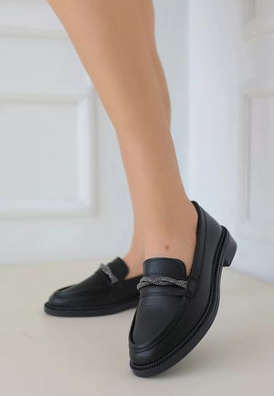 Woni Black Skin Babet Shoes