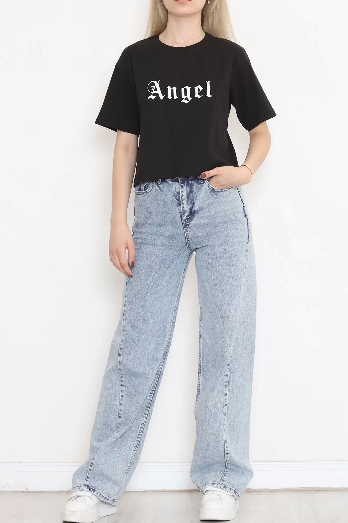 Printed Crop T-shirt Black - 16474.1567.