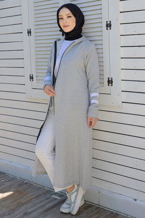 Zippered Abaya Gray - 20342.1778.