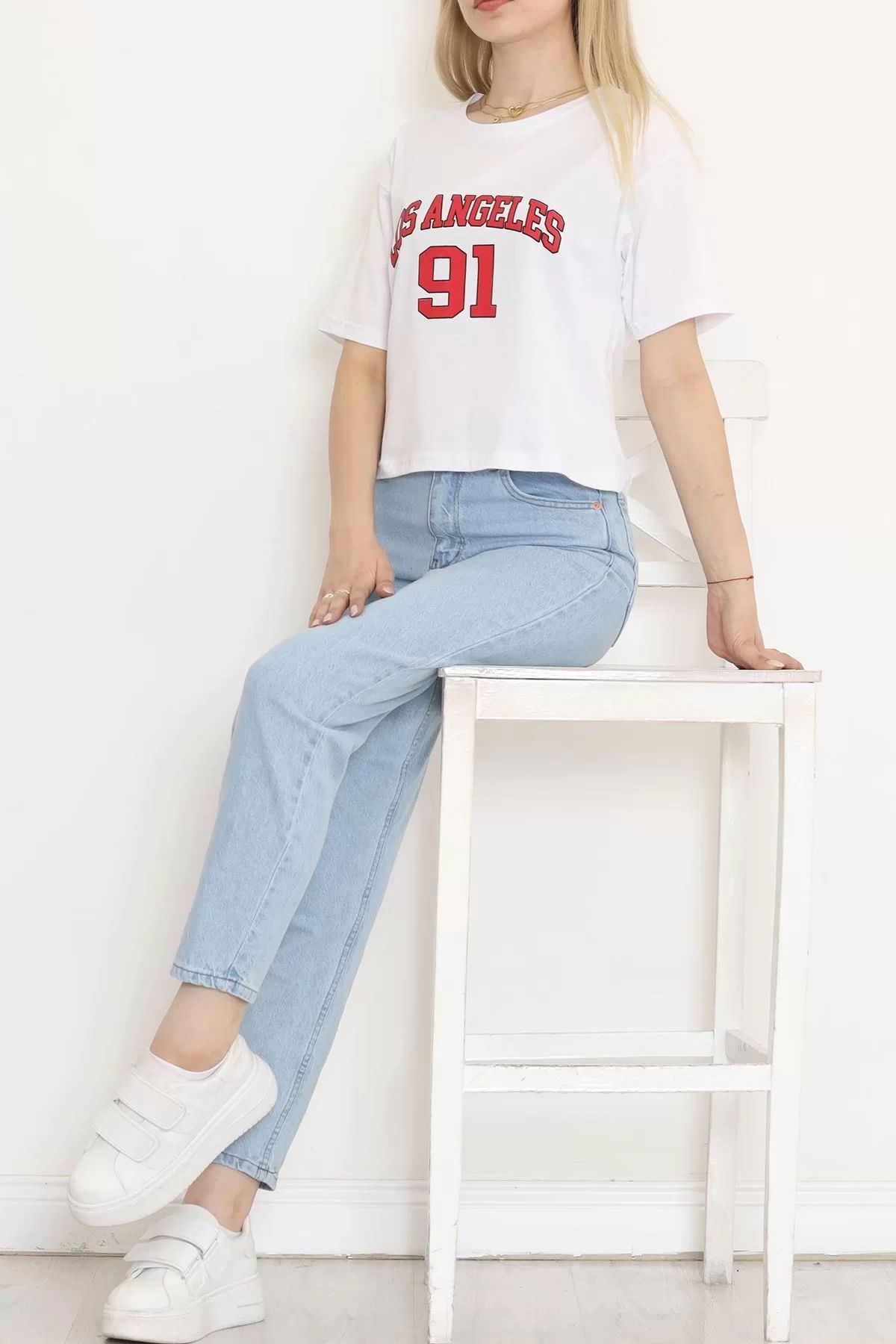 Printed Crop T-shirt White - 16481.1567.