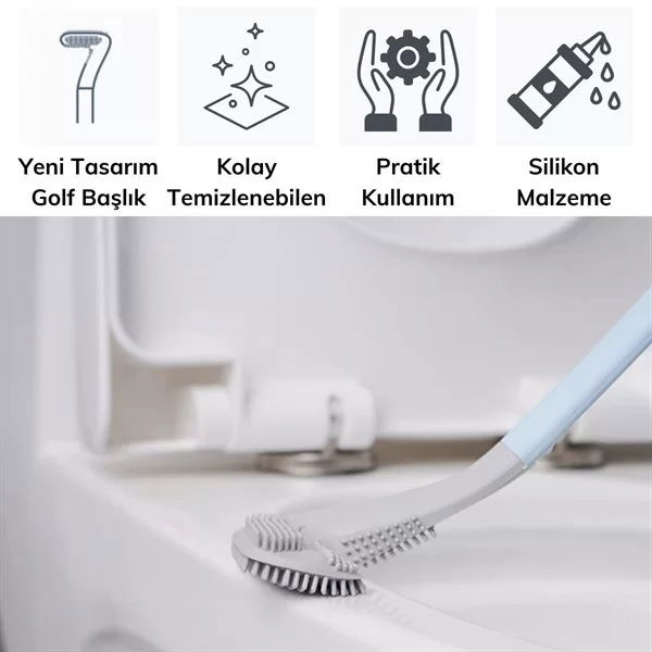 Tufeyo Golf Design Silicone Wc Toilet Bowl Kitchen Cleaning Brush Hook Gift