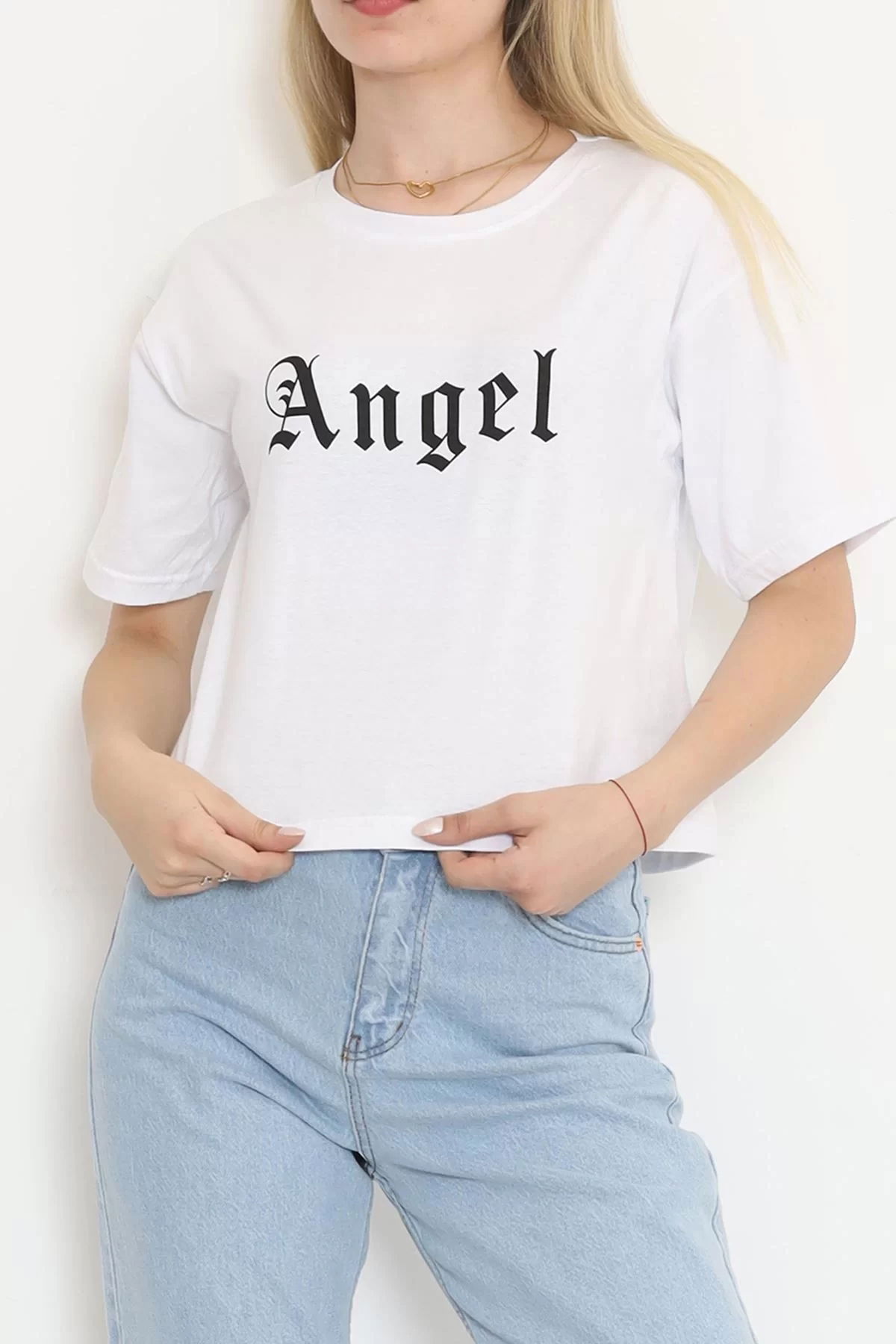 Printed Crop T-shirt White - 16474.1567.