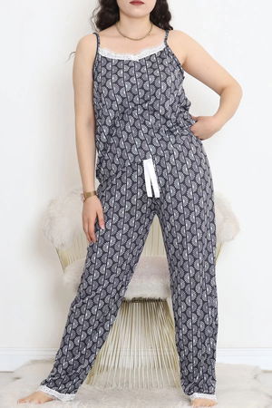 Rope Straps Battal Pajama Set Navy Blue - 174.1287.