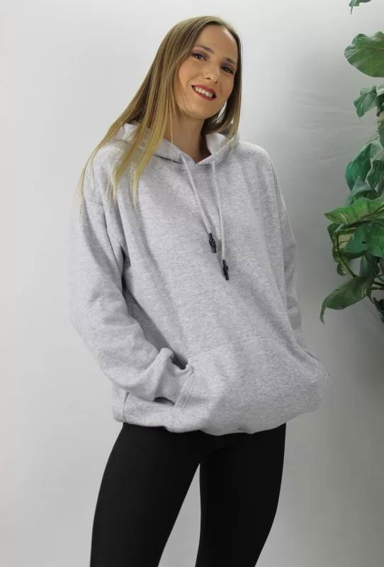 Three Yarn Hooded Sweat Gray - 2410.2022