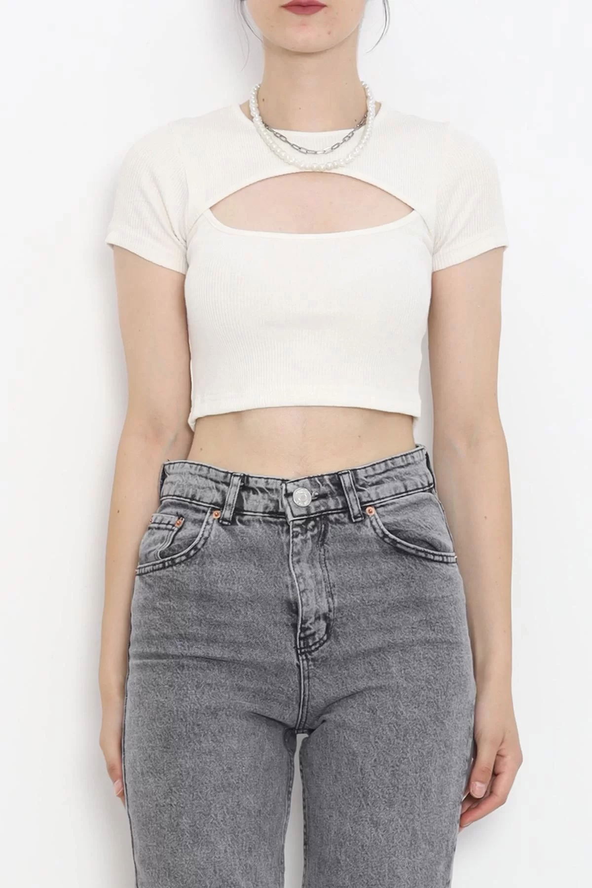 Low-cut Crop Body Ecru - 4121.1567.