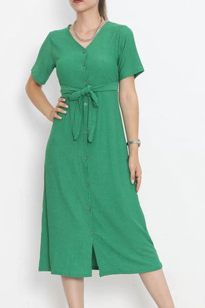 Button Front Dress Green - 12181.1254.