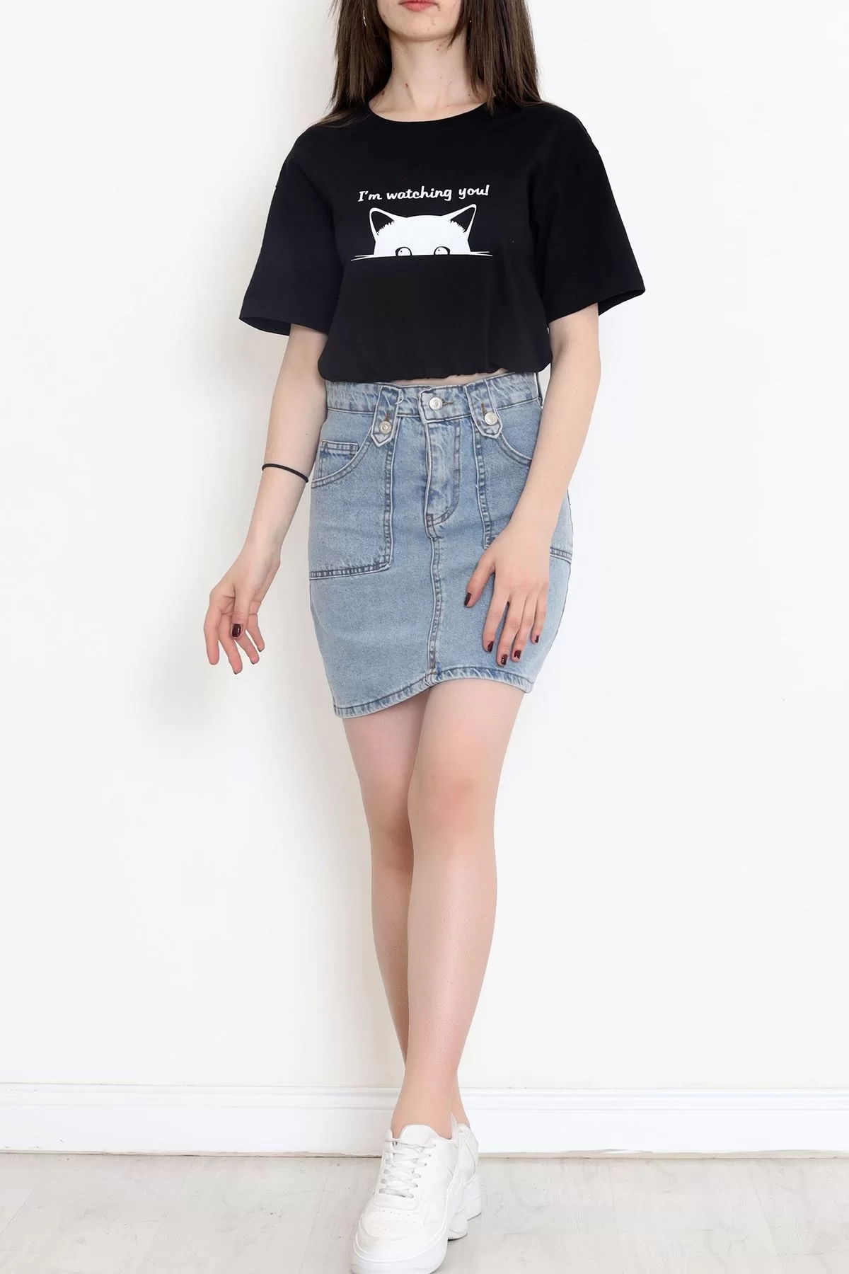 T-shirt with elastic waistband Black - 16542.1567.