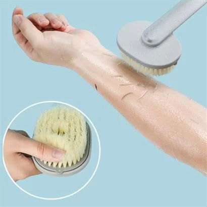 Tufeyo Long Handle Bath Back Brush with Shower Gel Reservoir