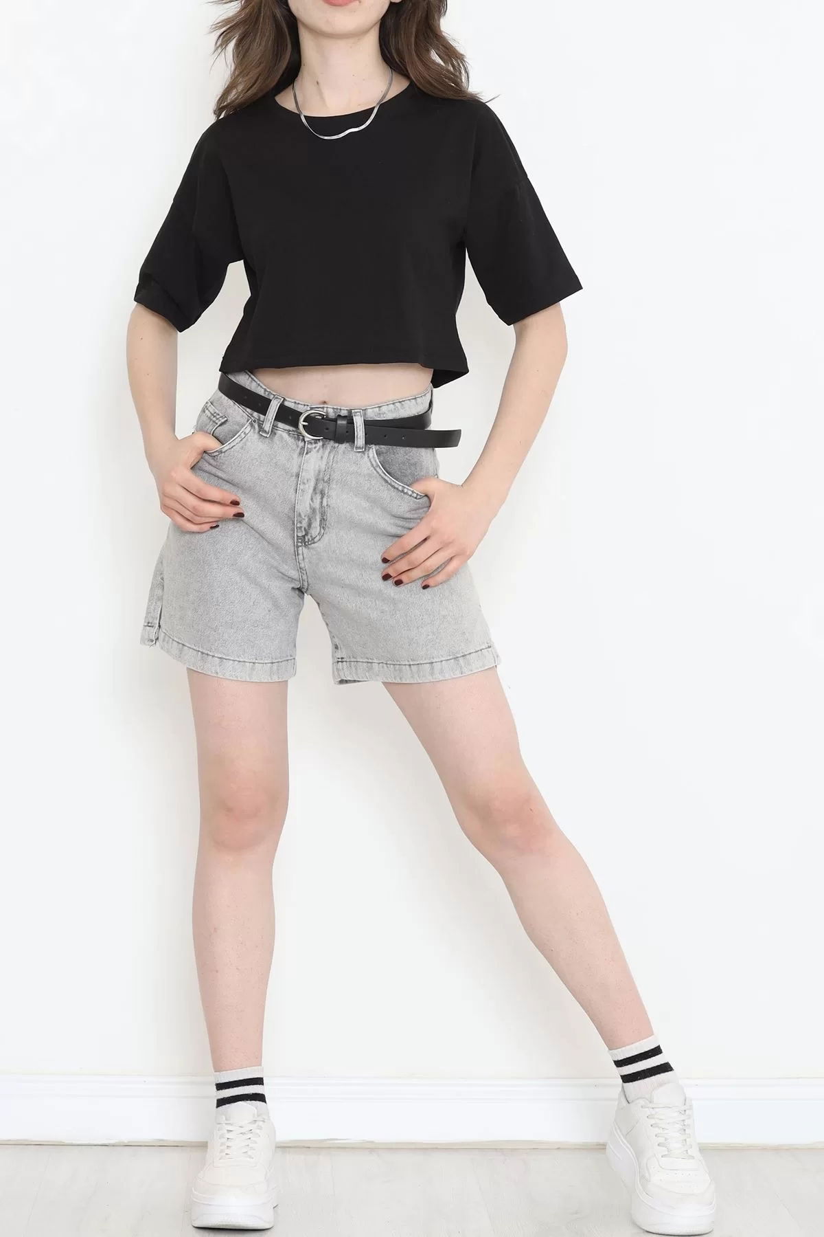 Single Jersey Crop T-shirt Black - 1111.1567.