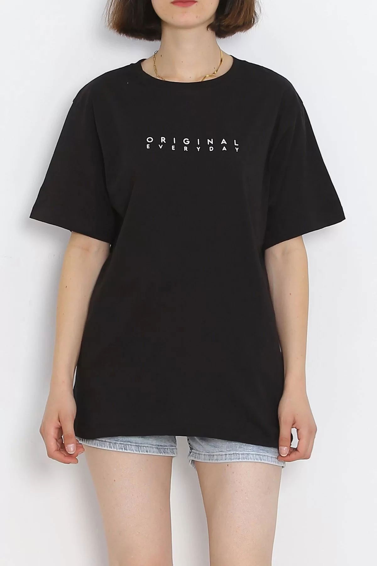 Printed Oversize Men's T-Shirt Black - 20020.1567.