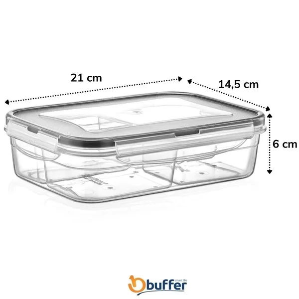 Tufeyo 4 Compartment 1 Liter Food Storage Container with Leak Proof Sealed Locking Lid -lc520