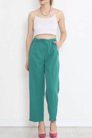 Pants with Waist Cuffs Dark Green - 20857.683.