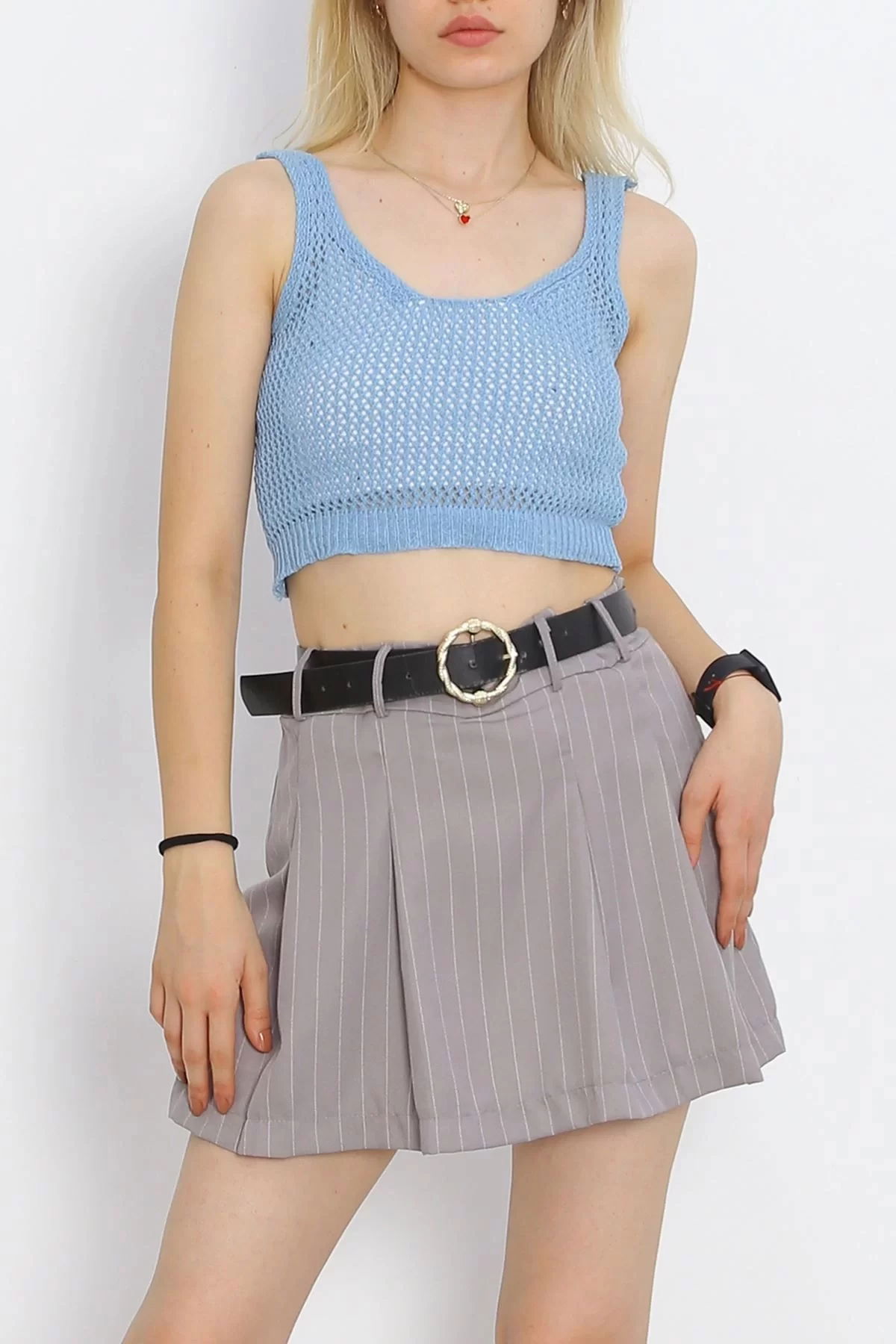 Strappy Crop Sweater Tank Blue - 18955.1247.