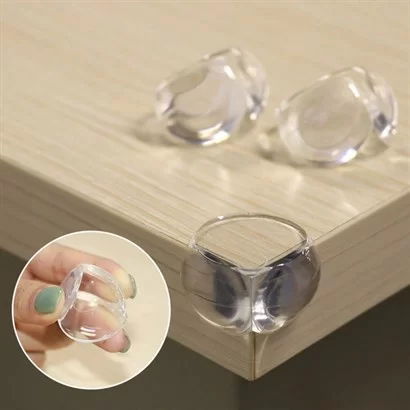 Tufeyo Baby Child Soft and Flexible Circular Transparent Adhesive Safety Corner Protector (4 Pcs)