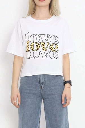 Printed Crop T-shirt White - 16483.1567.