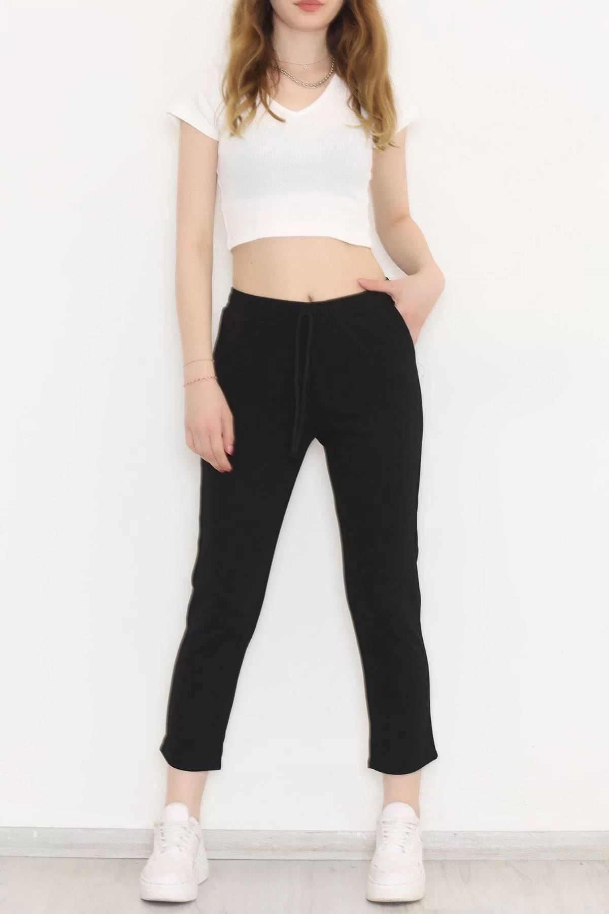 Elastic Waist Pants Black - 20819.683.