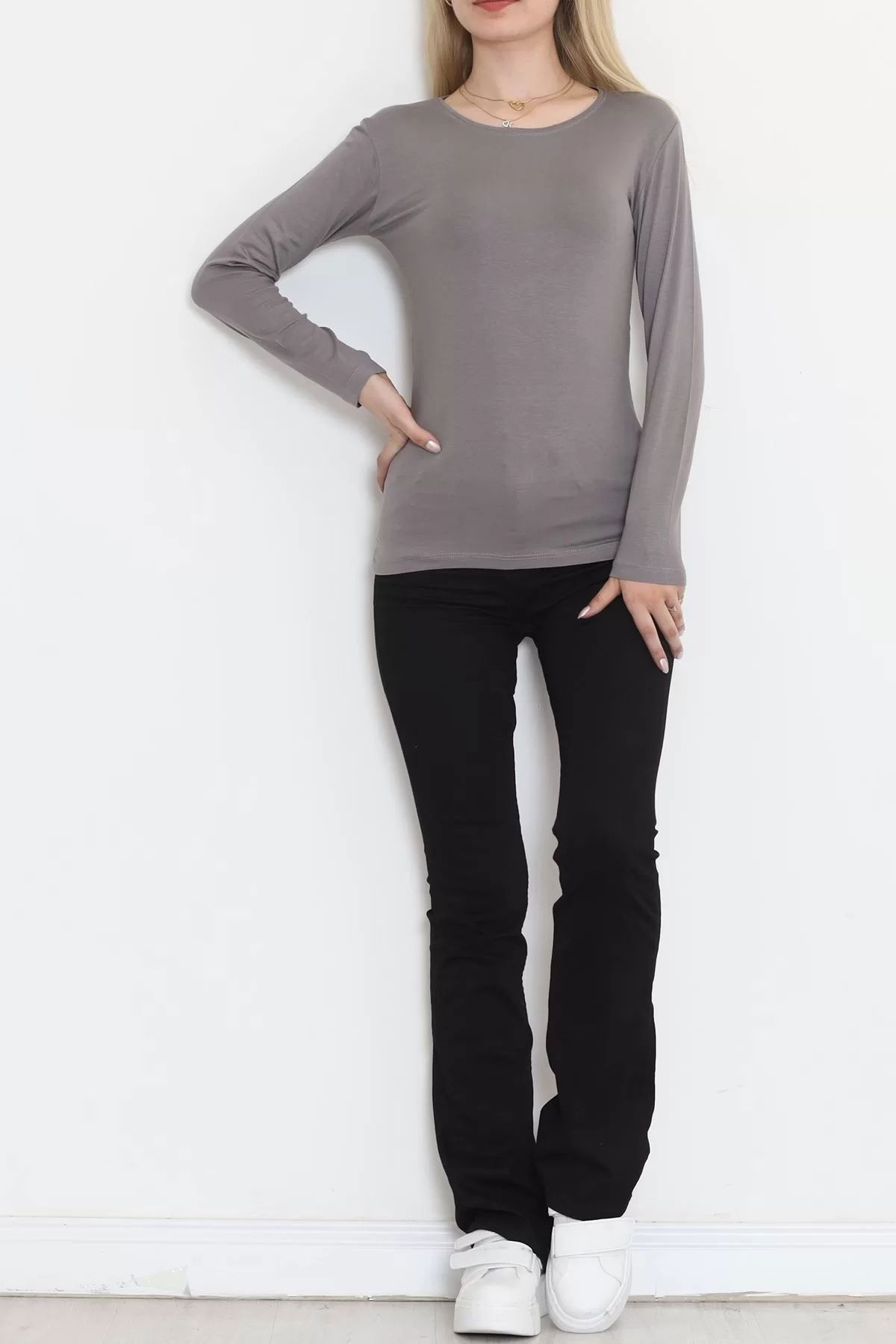 Long Sleeve Viscose Body Gray - 18551.1778.