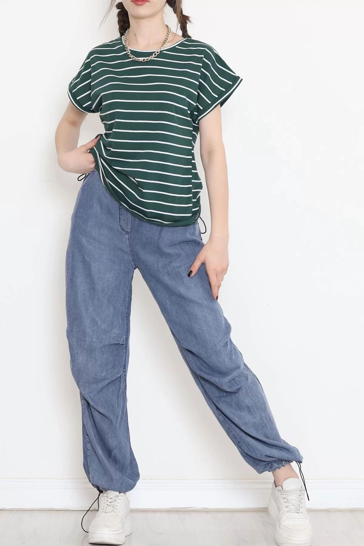 Single jersey striped duplex t-shirt Emerald - 15918.1567.