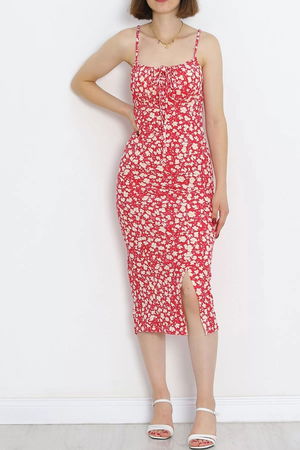 Strappy Patterned Dress Fuchsia - 650.1247.