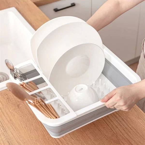 Tufeyo Over Sink Folding Dish Dryer Spoon Compartment Drying Stand Apparatus Coaster