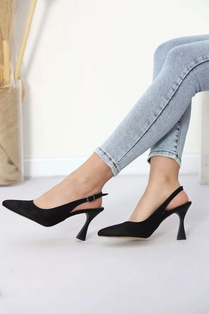 7 Cm Heeled Shoes Suede Black - 11847.264.