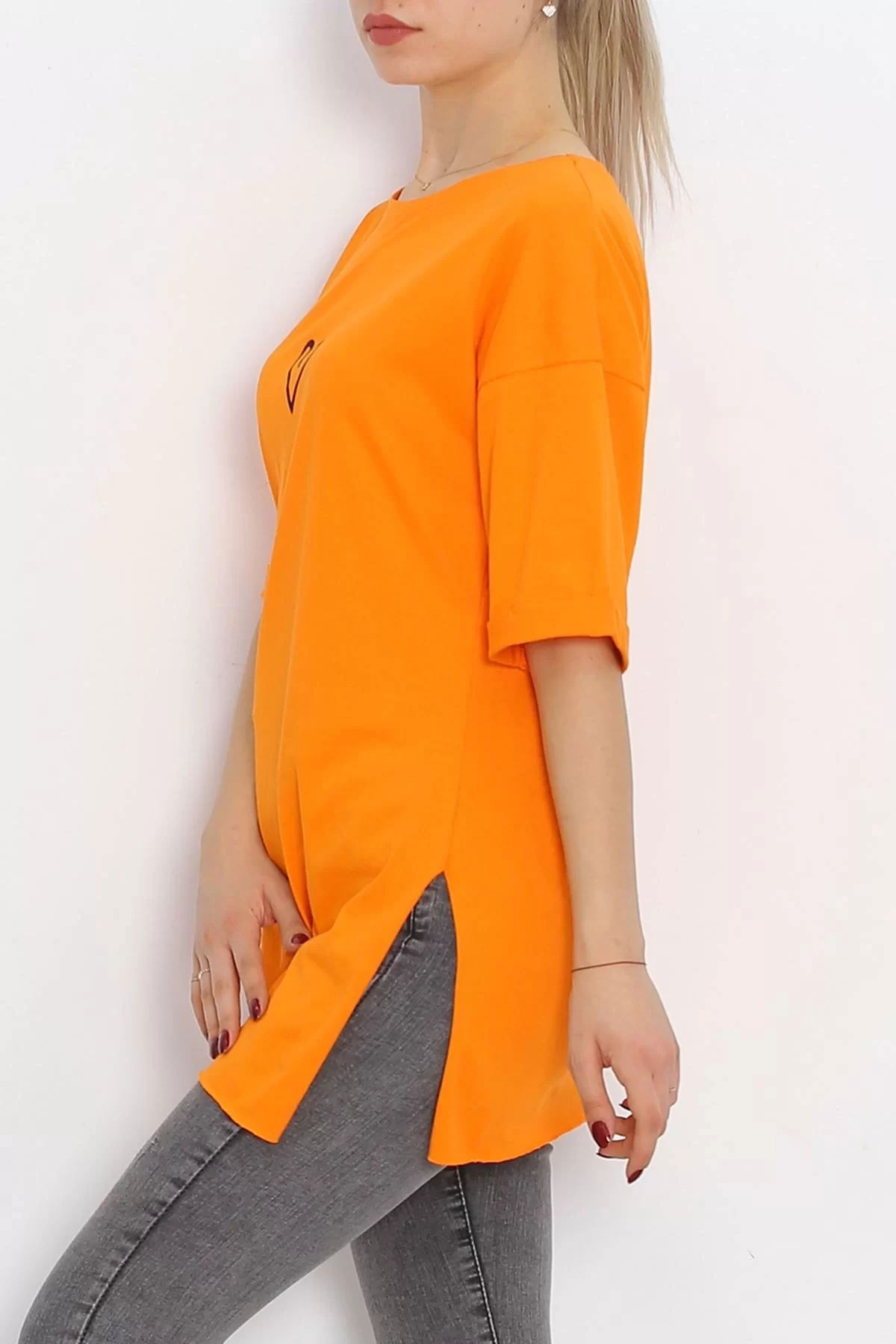 Double Sleeve Printed T-Shirt Orange - 16556.1567.