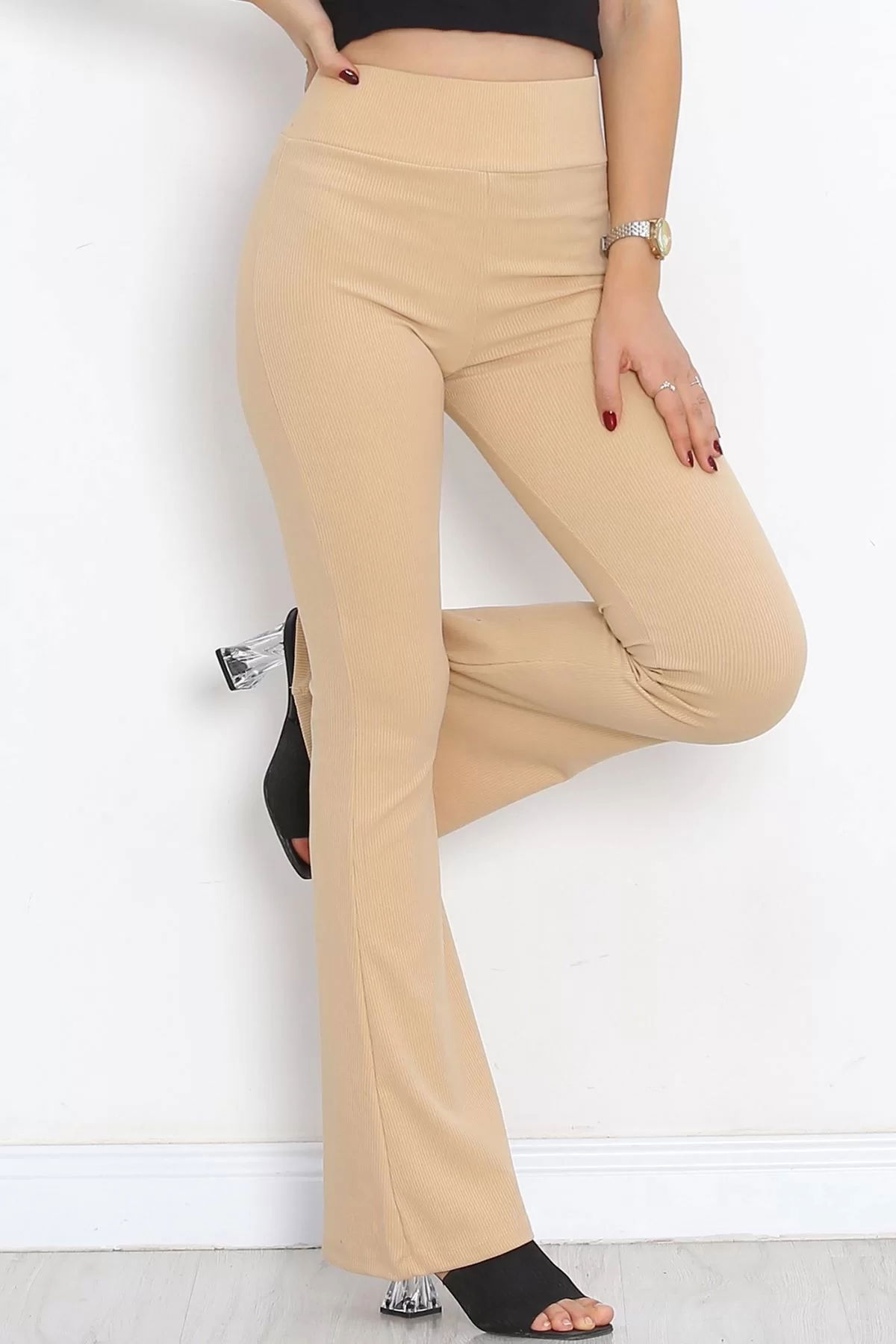 Flared Leggings Beige - 222.1247.