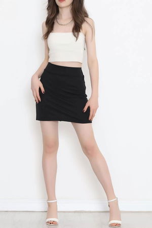 Skirt with Back Slits Black - 16537.053.