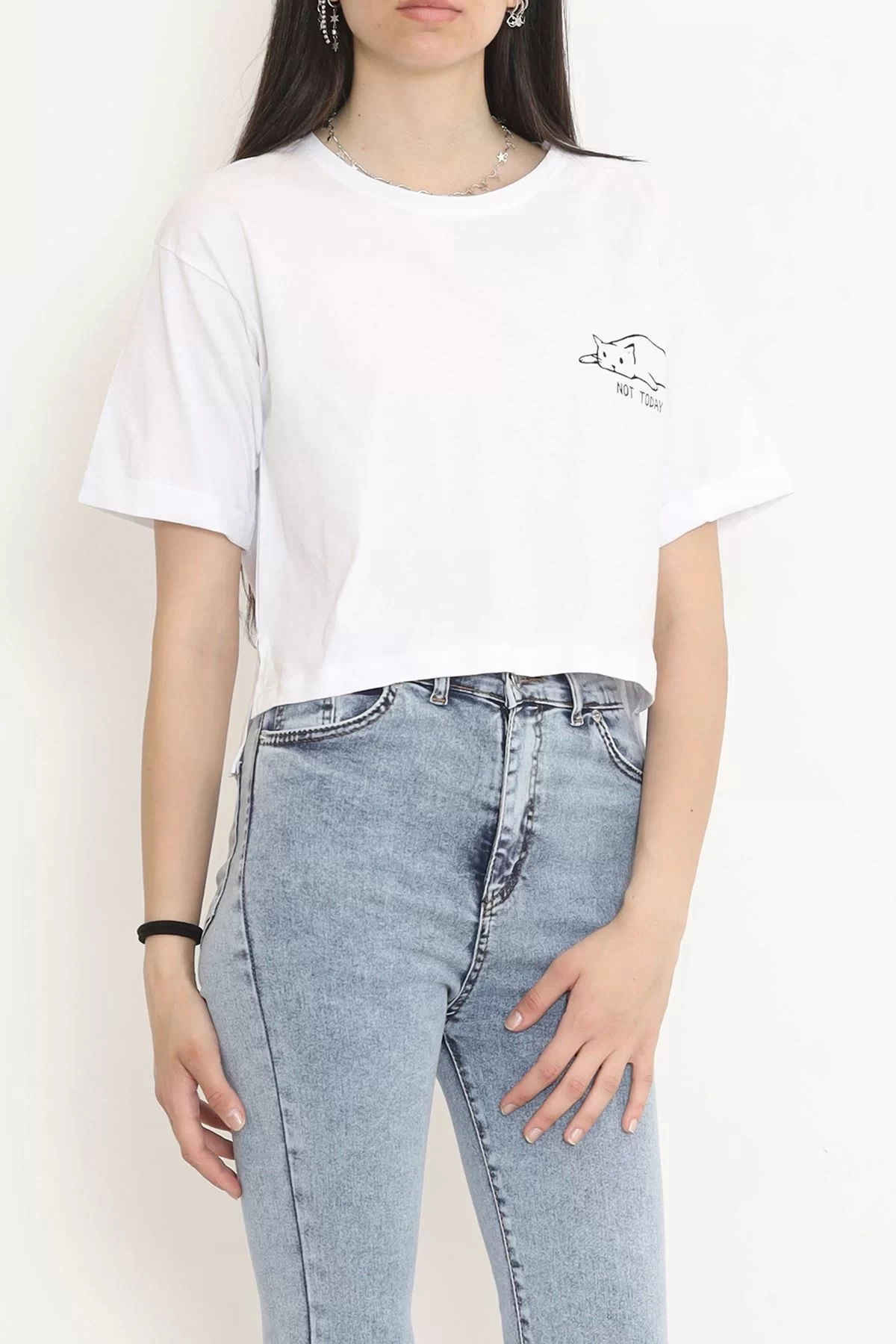 Double Sleeve Crop T-shirt White - 18658.1567.