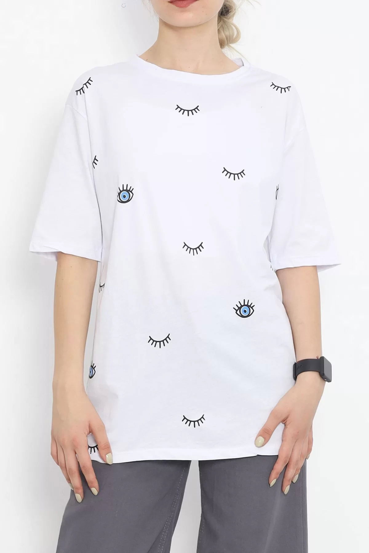 Eye Embroidered T-shirt White1 - 1885.751.