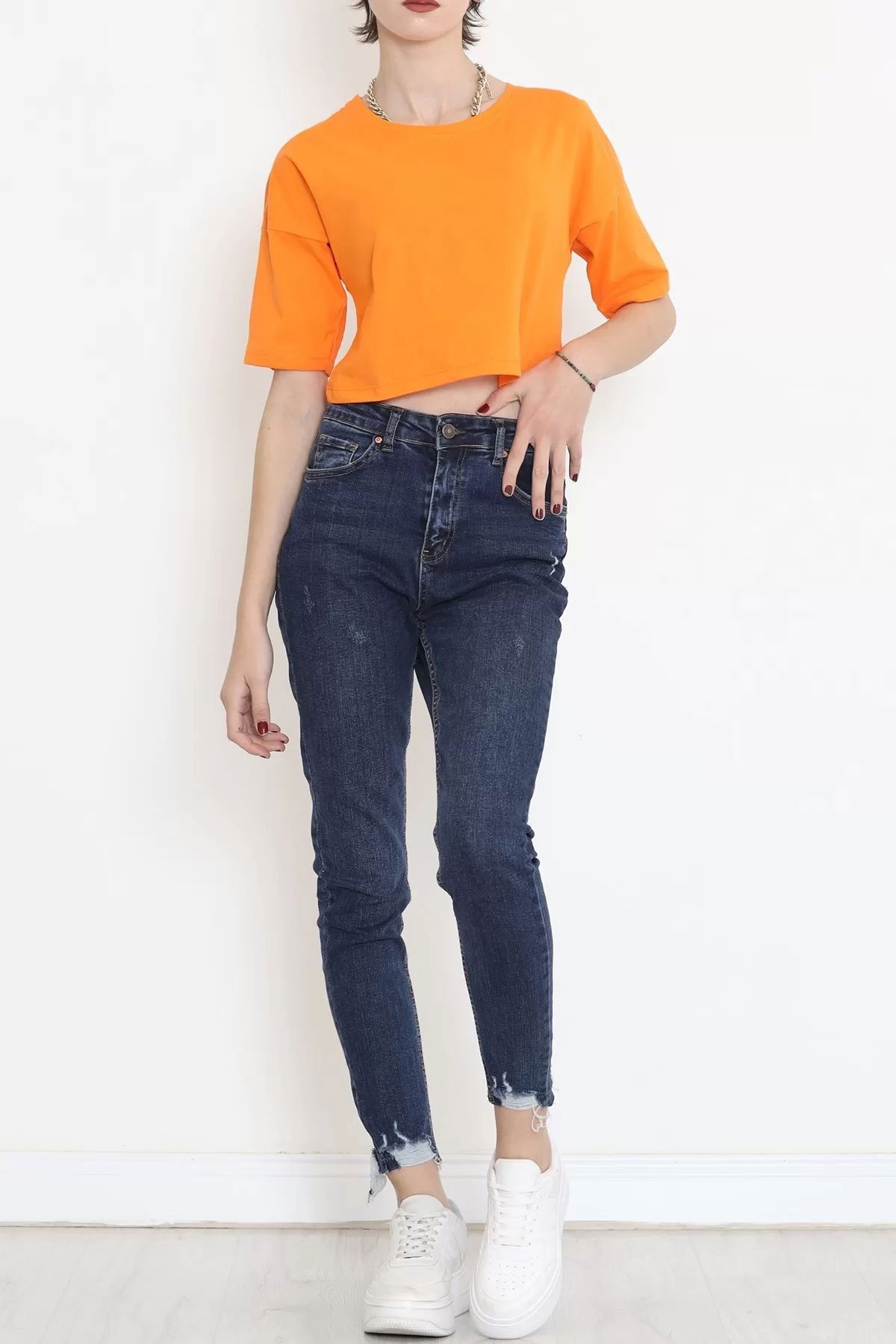 Single Jersey Crop T-shirt Orange - 1111.1567.