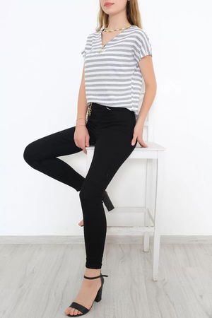 Striped T-shirt with zipper Gribeyaz - 9657.1567.