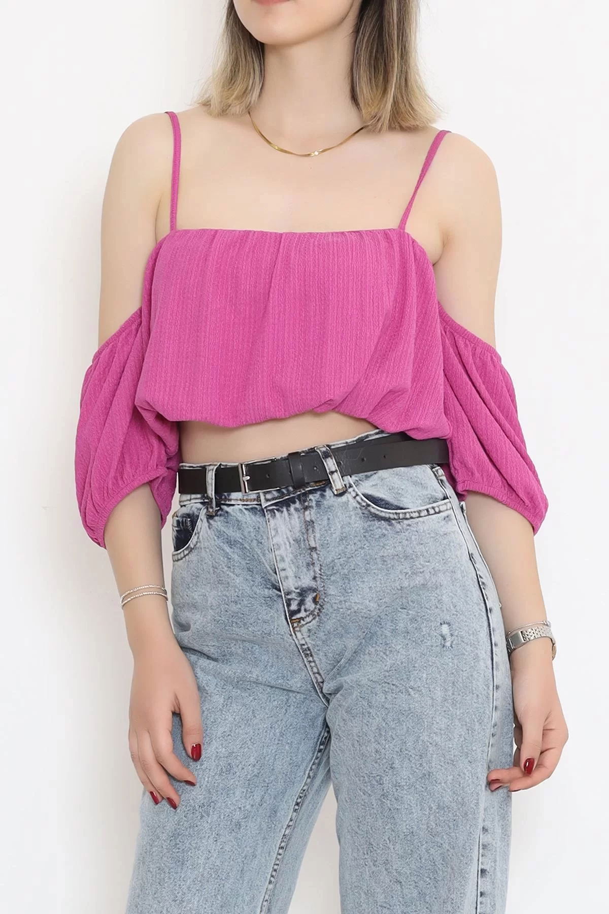 Fuchsia Blouse with Straps - 12593.631.