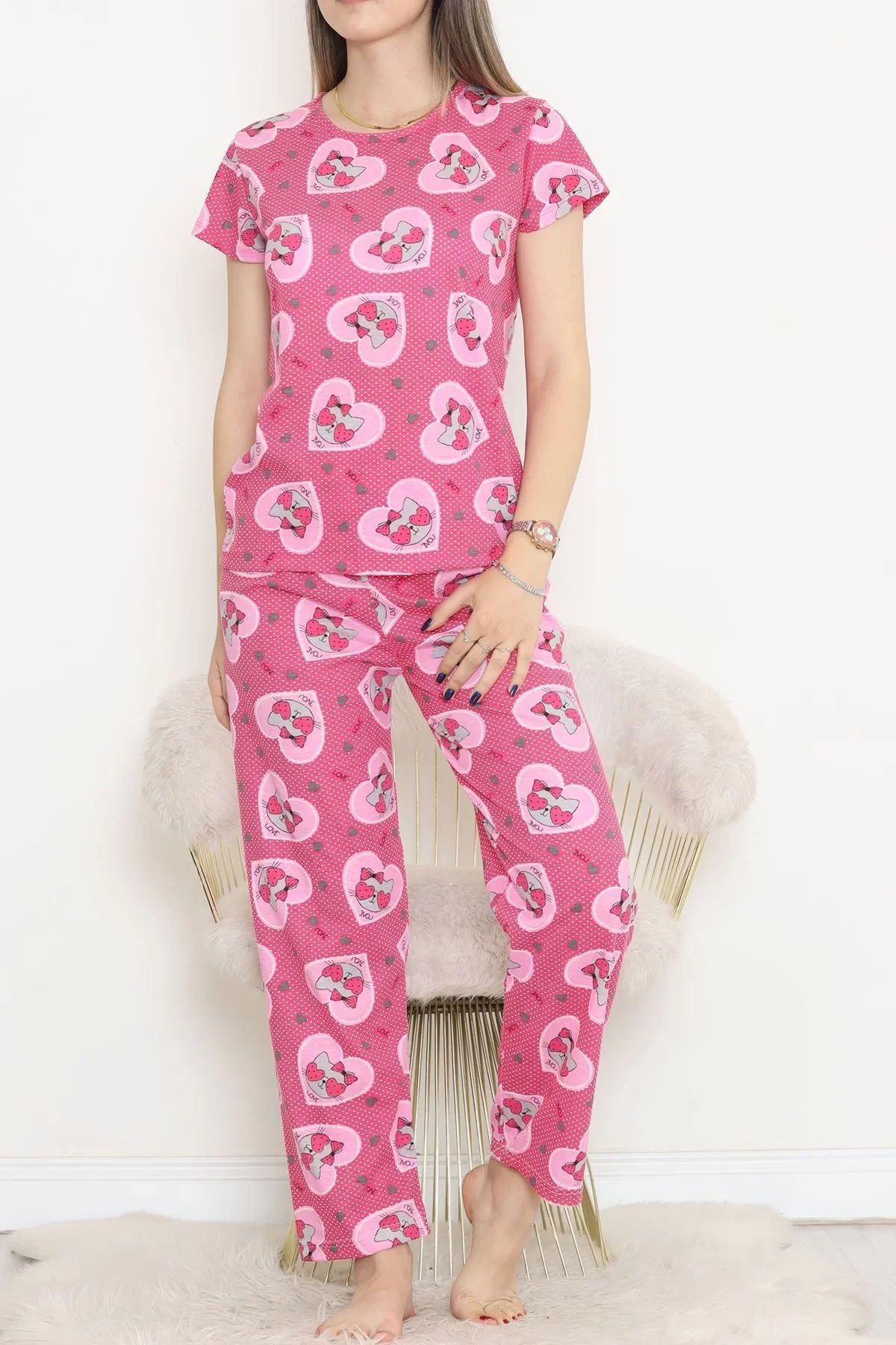 Patterned Pajama Set Fuchsia - 130.1287.