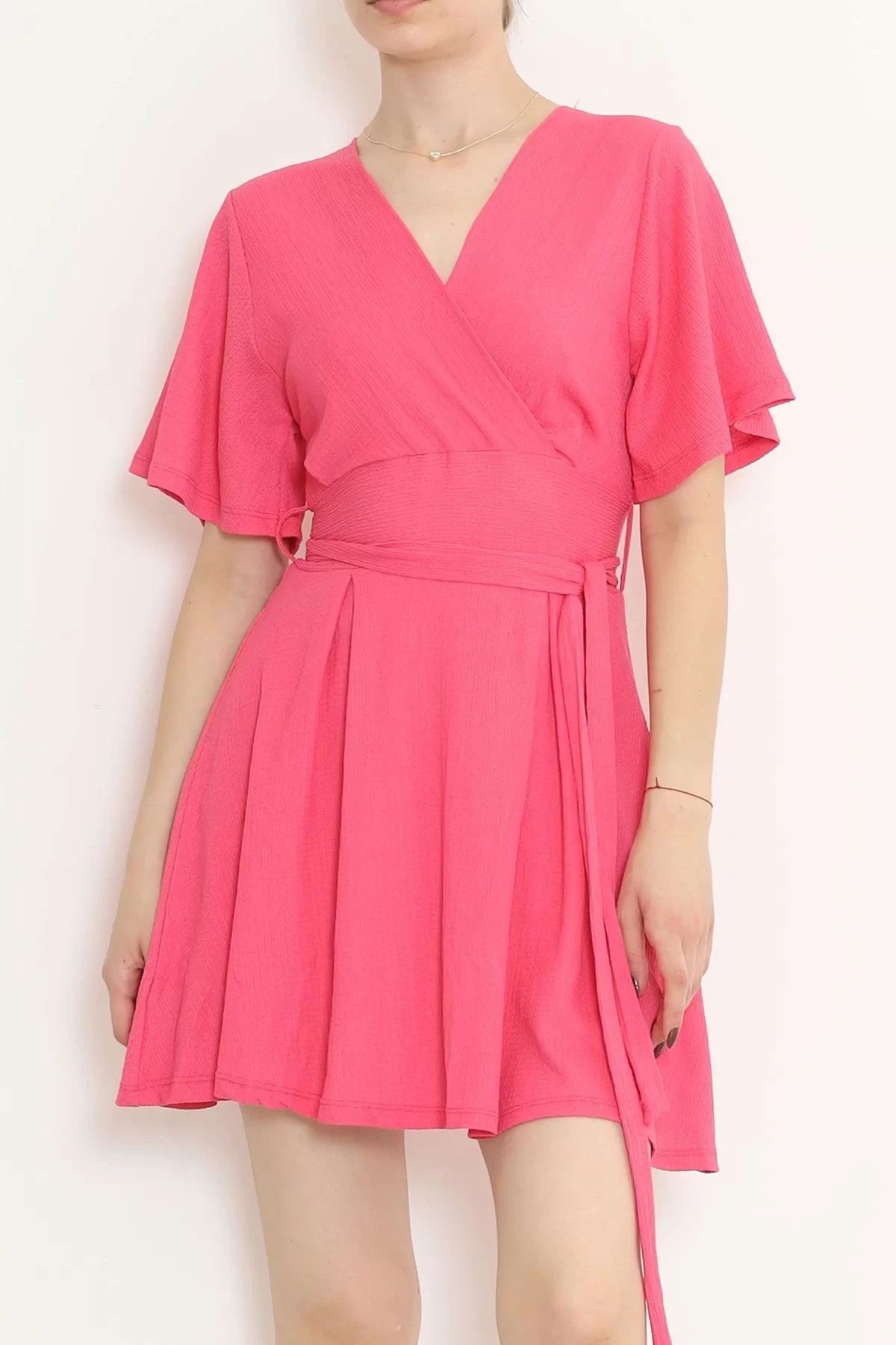 Zippered Belted Dress Fuchsia - 948.1247.