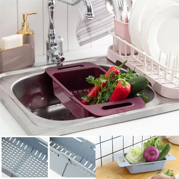 Tufeyo Adjustable Plastic Sink Kitchen Strainer that Can Lengthen and Shorten