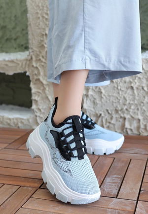 Toga Blue Tricot Lace-up Sneakers