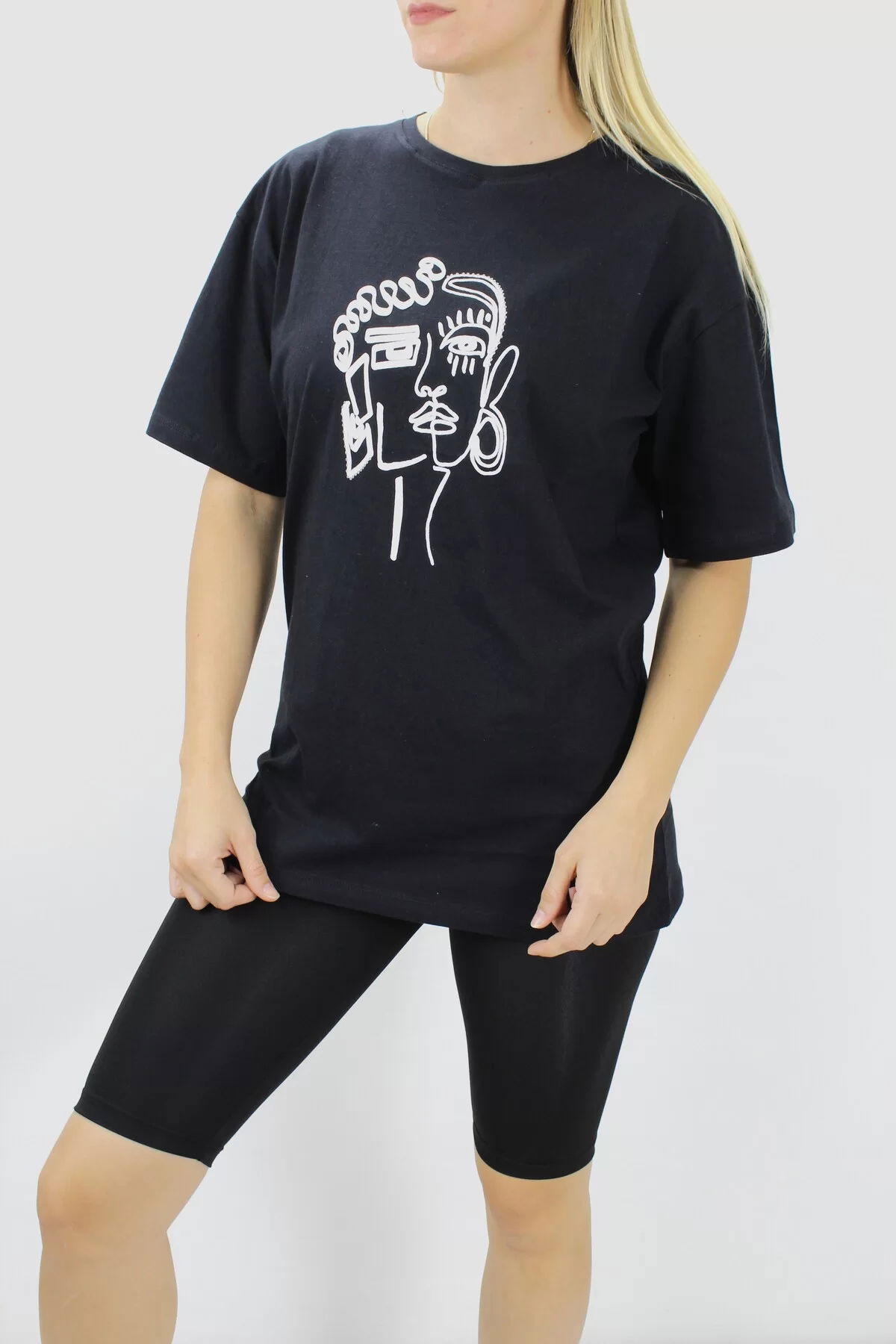 Face Printed T-Shirt Black - 144.075