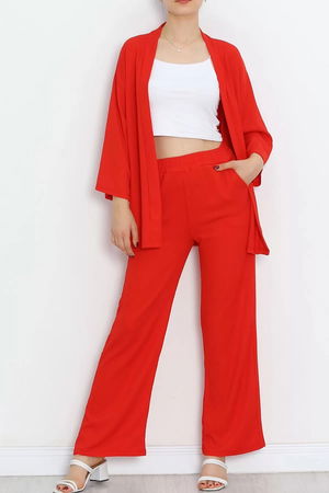 Long Kimono Suit Red - 722.1247.