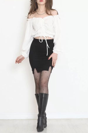 Double Slit Mini Skirt Black - 15906.1005.