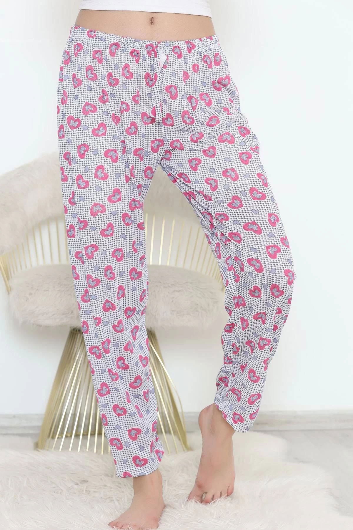 Pajama bottoms in white and pink - 11549.1048.