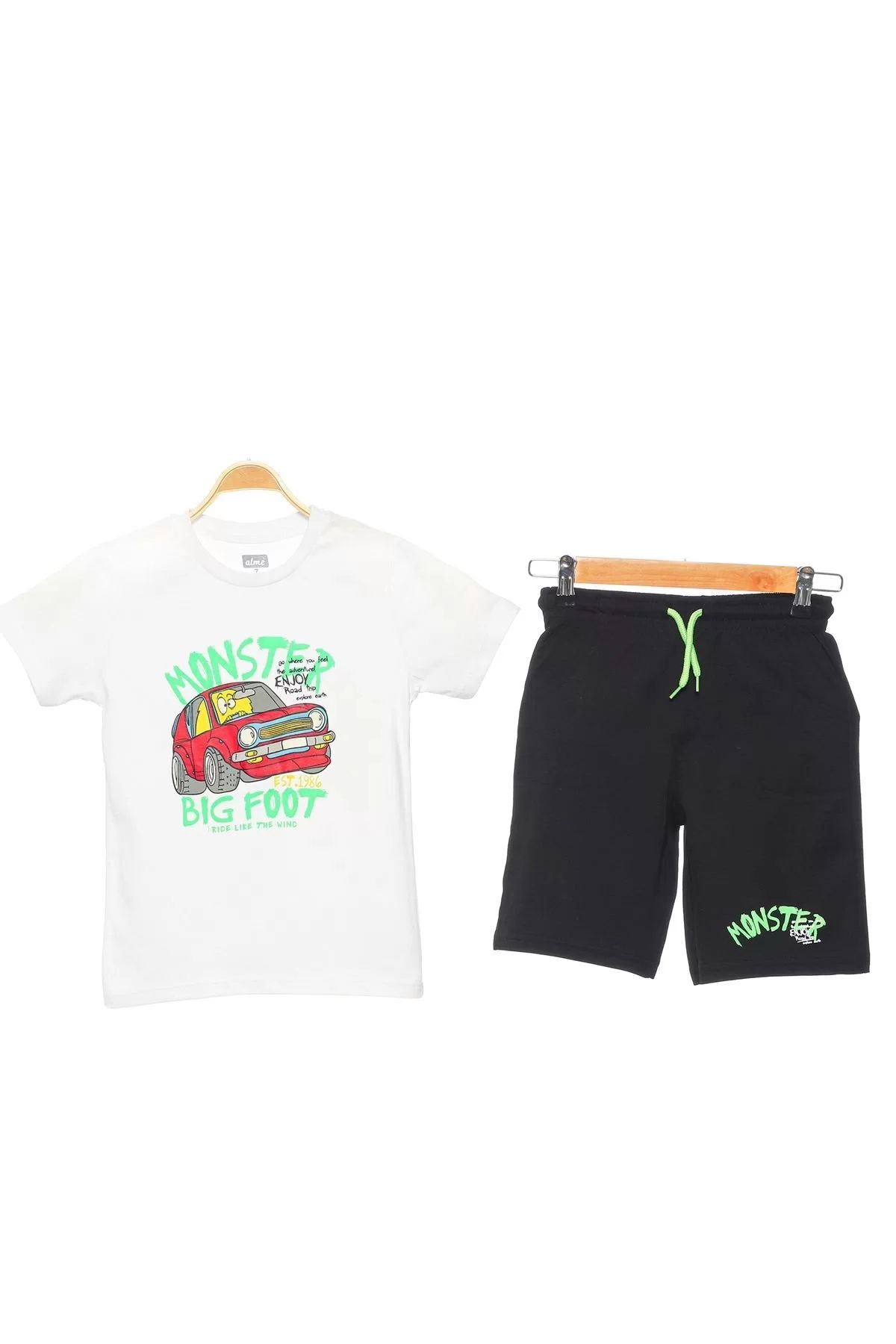 3-7 Years Printed Shorts Set White - 224202.1576.