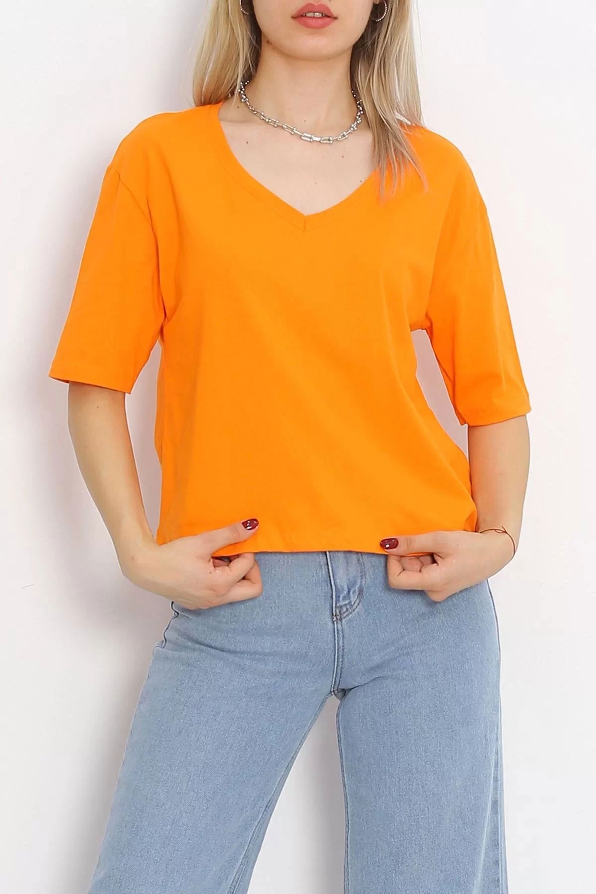 V-neck T-shirt Orange - 18912.1567.