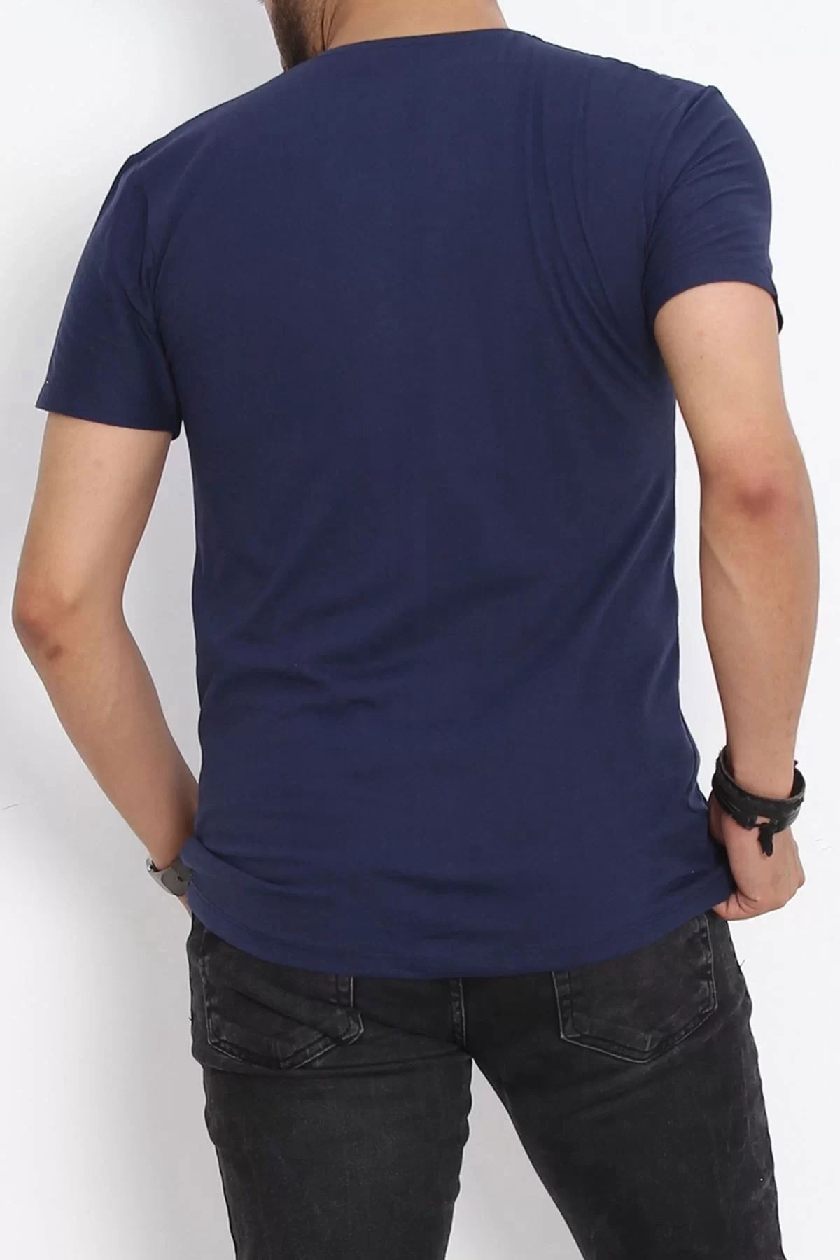 Printed Men's T-shirt Navy Blue - 20407.1778.