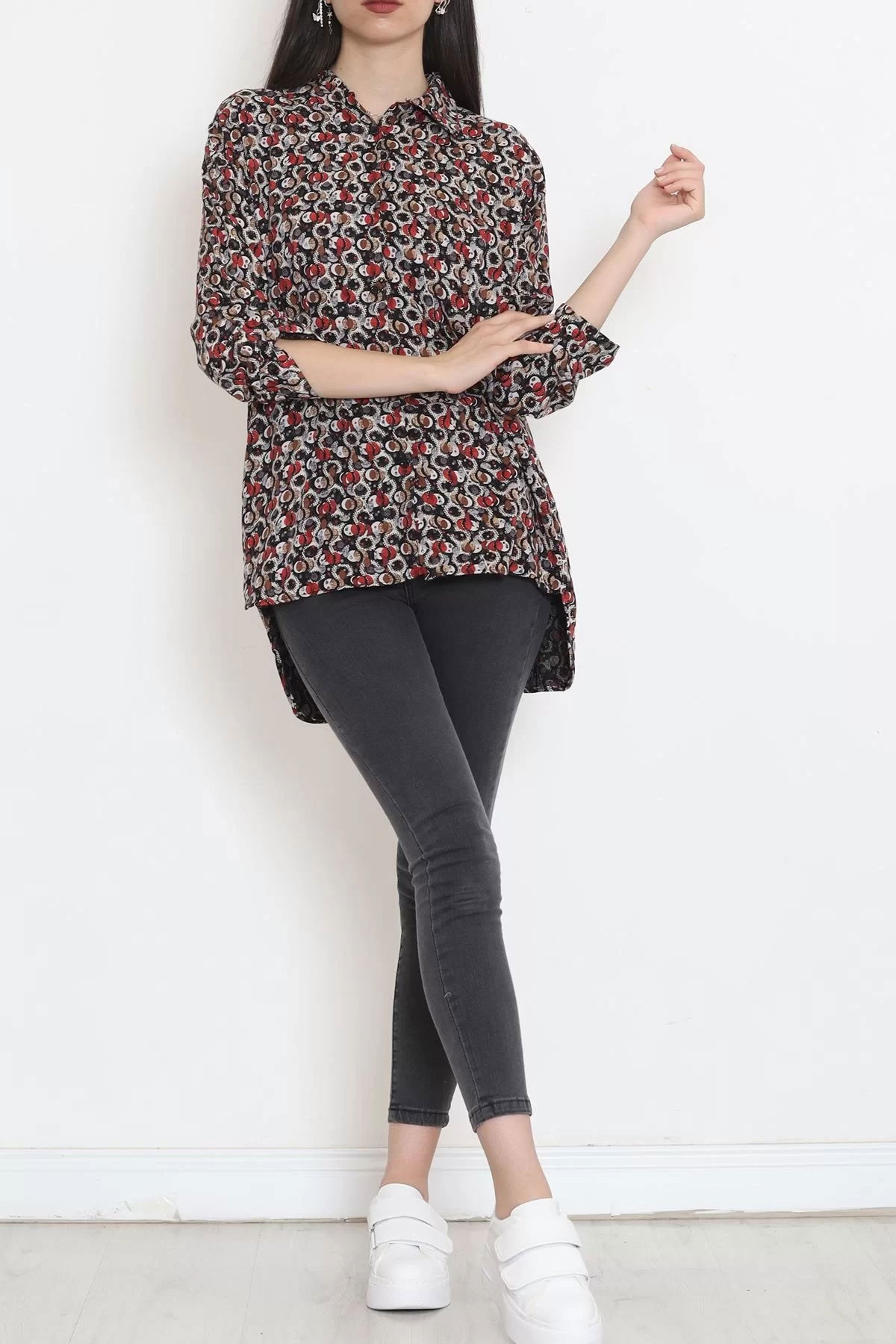 Viscose Patterned Shirt BlackRed2 - 17112.701.