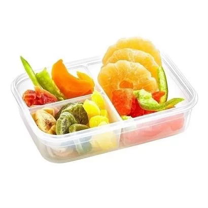 Tufeyo 3 Compartment 1 Liter Food Storage Container with Locking Lid Lc-510