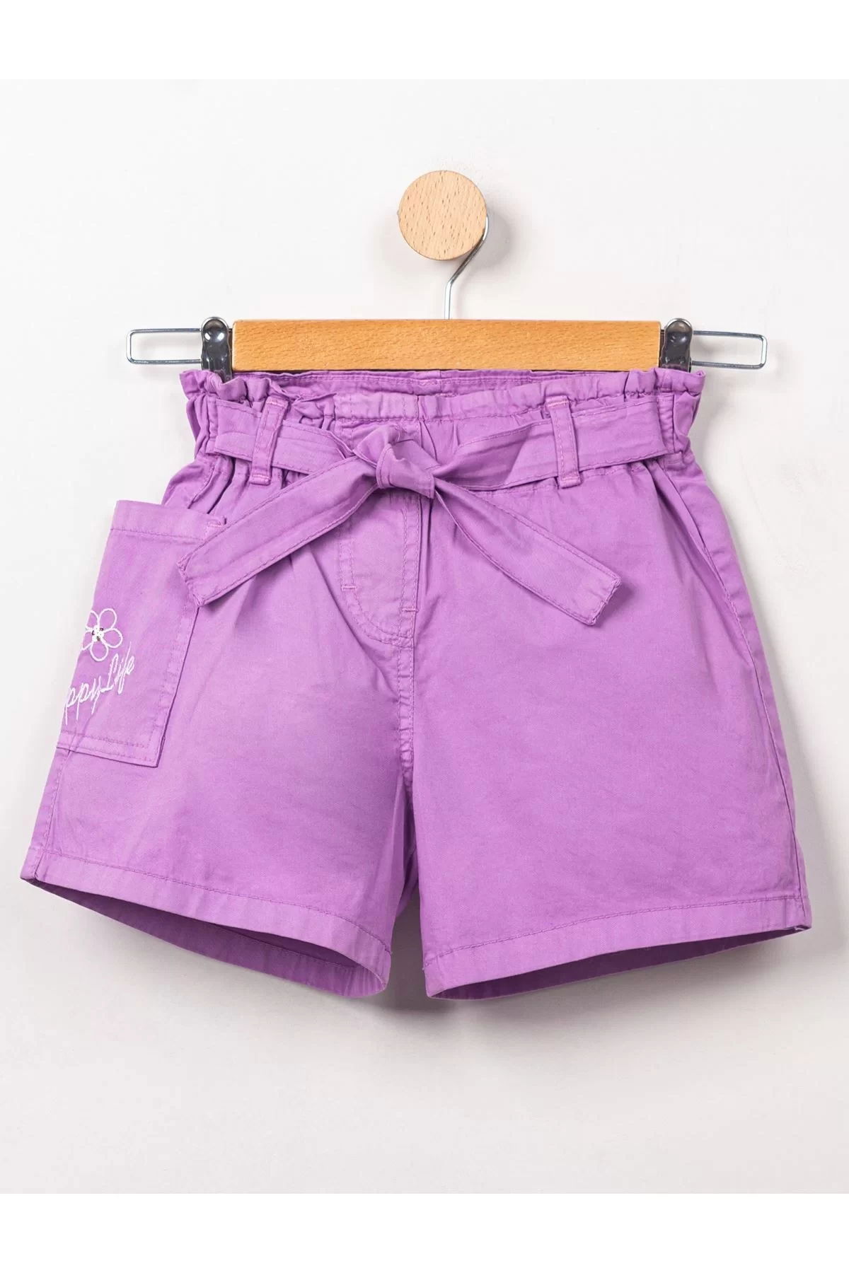 3-7 Years Embroidered Kids Shorts Lilac - 624711.1576.