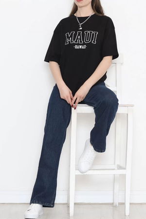 Printed Crew Neck T-shirt Black - 16513.1567.