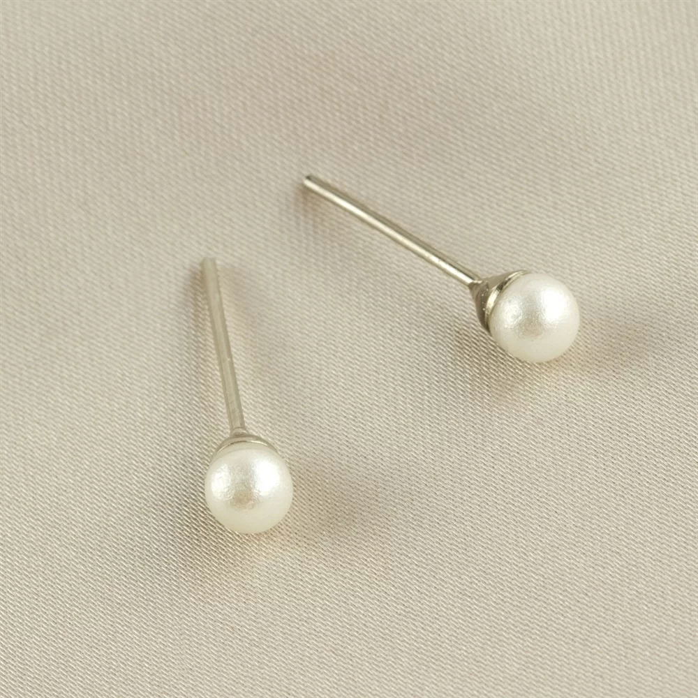 Ball Pearl Earrings 4 Mm - Dl0303.01