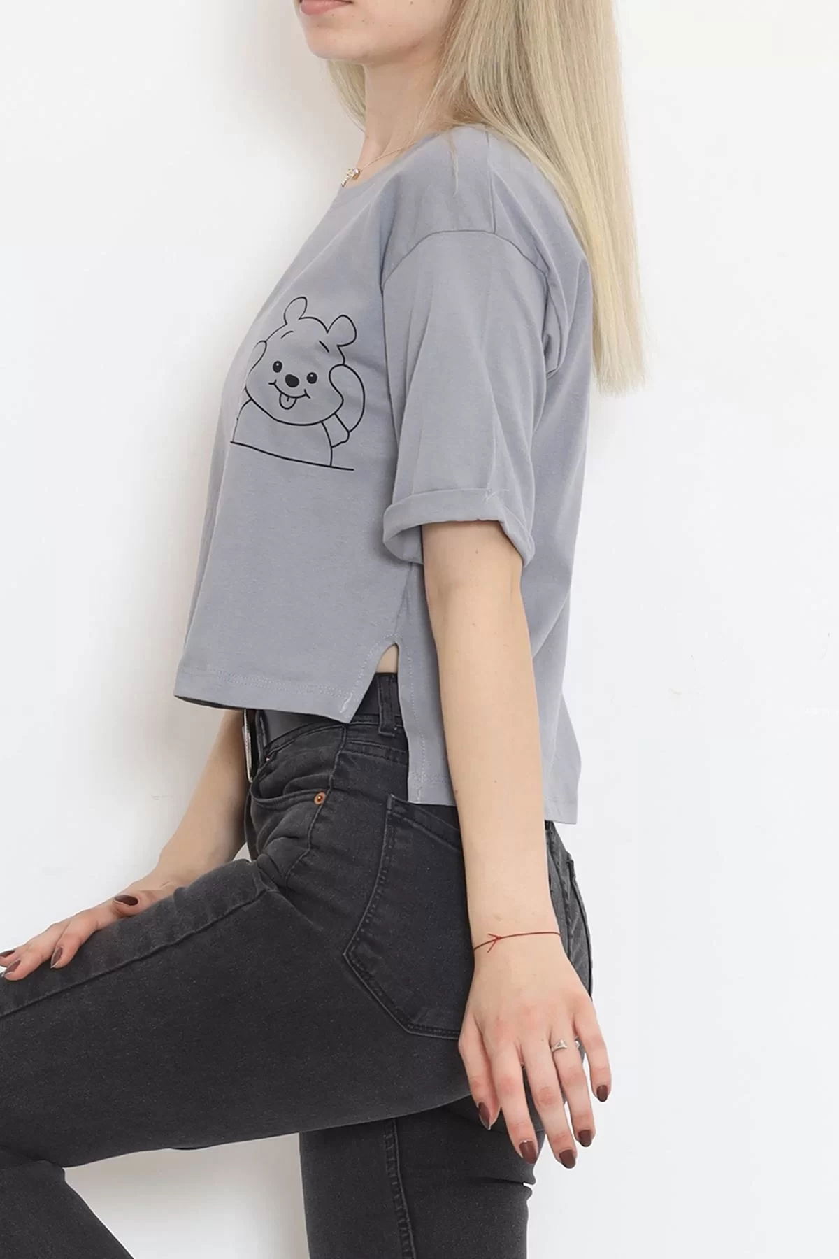 Printed Crop T-shirt Smoked - 16491.1567.